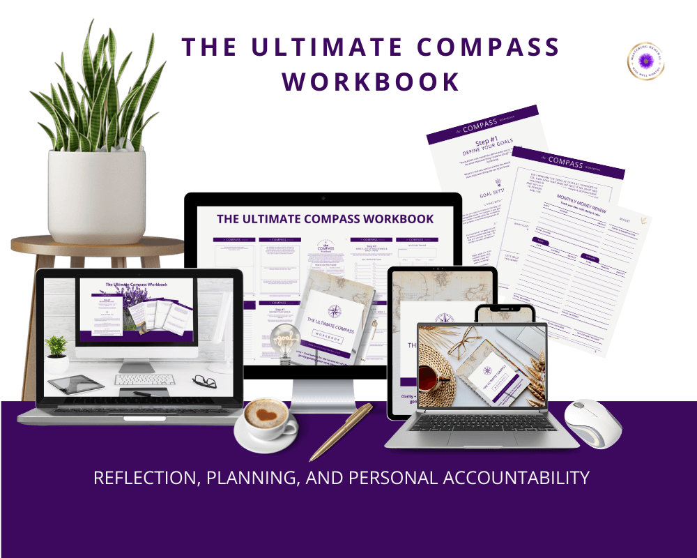 Printable goal-setting workbook for midlife women, digital PDF with guided prompts, habit tracking, and clarity exercises.