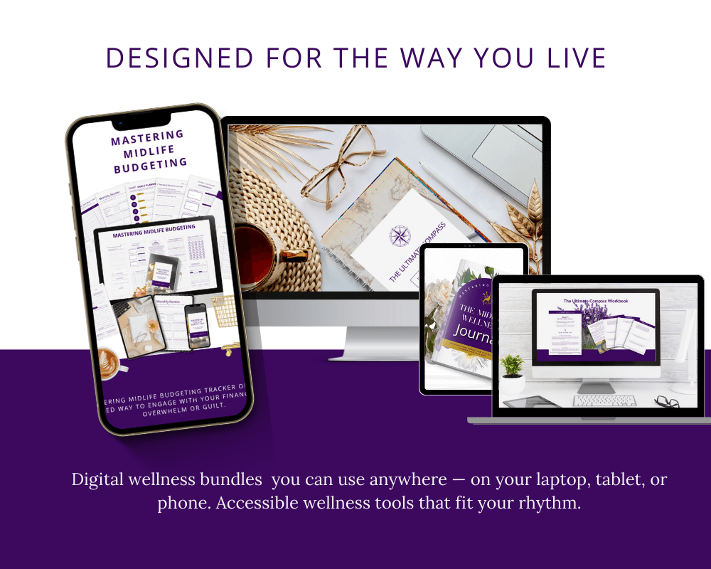 mockup of digital wellness tools on devices